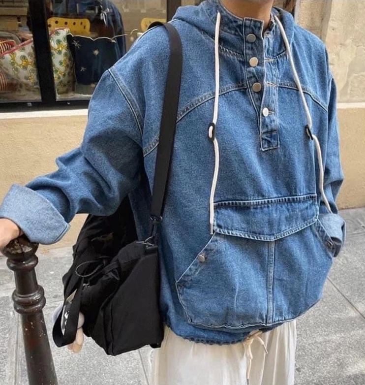 男女情侶款冬裝入荷連帽牛仔情侶上衣