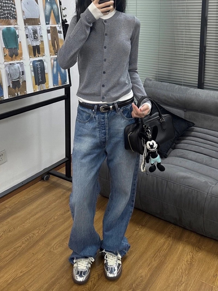 無性別男女百搭款水洗牛仔褲