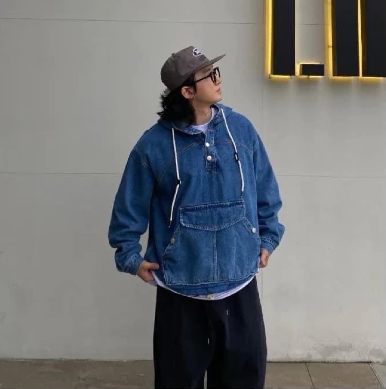 男女情侶款冬裝入荷連帽牛仔情侶上衣