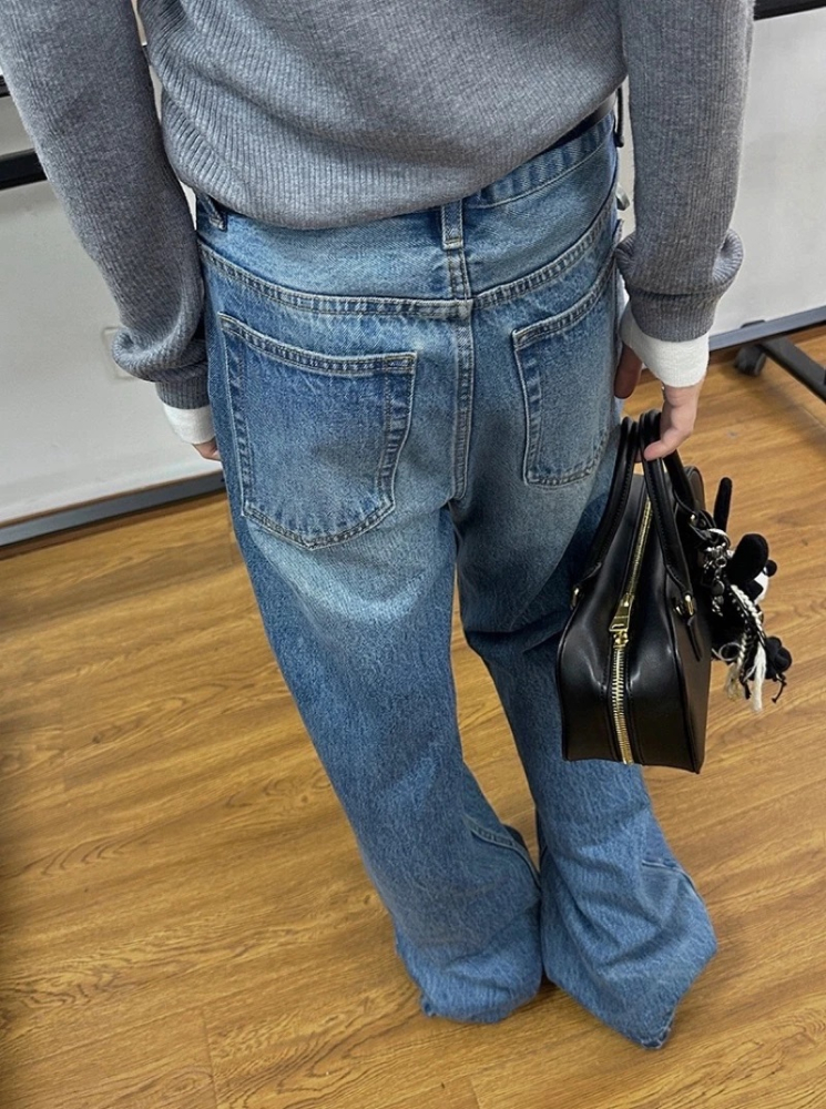 無性別男女百搭款水洗牛仔褲