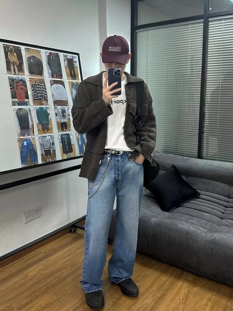 無性別男女百搭款水洗牛仔褲
