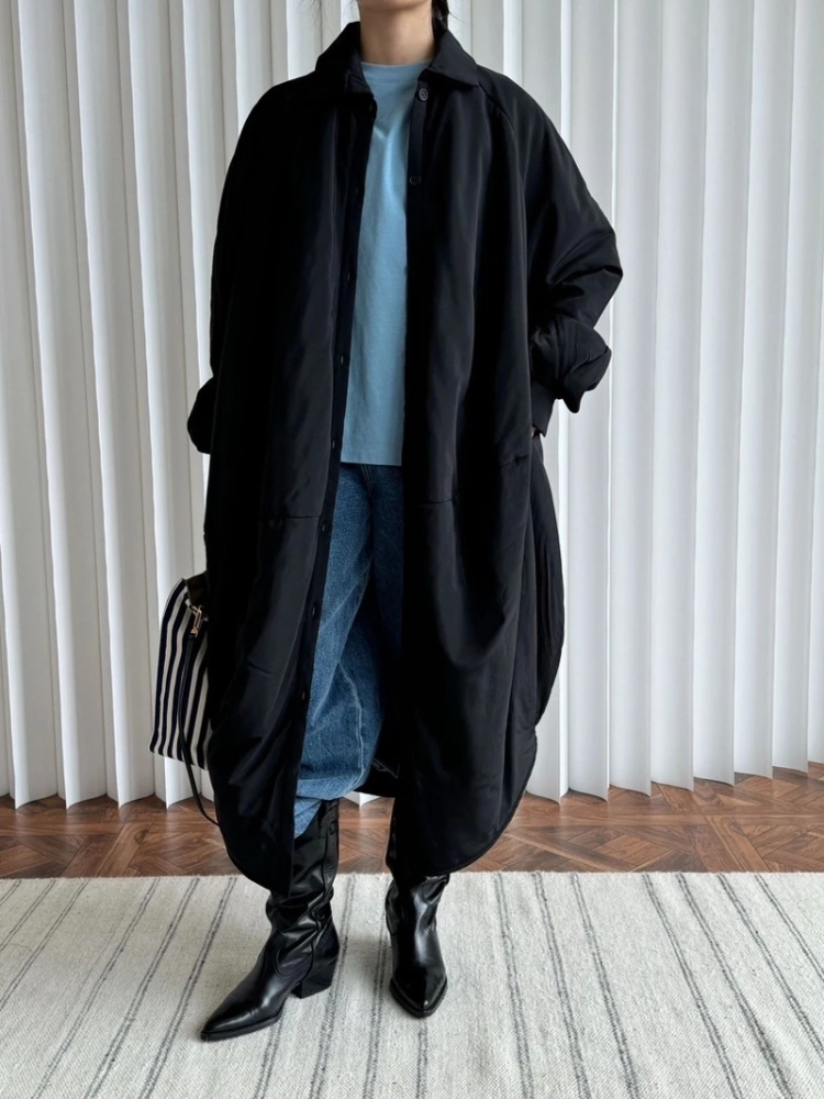 日系慵懶風襯衫棉服寬鬆寬大輪廓感舒適保暖外套