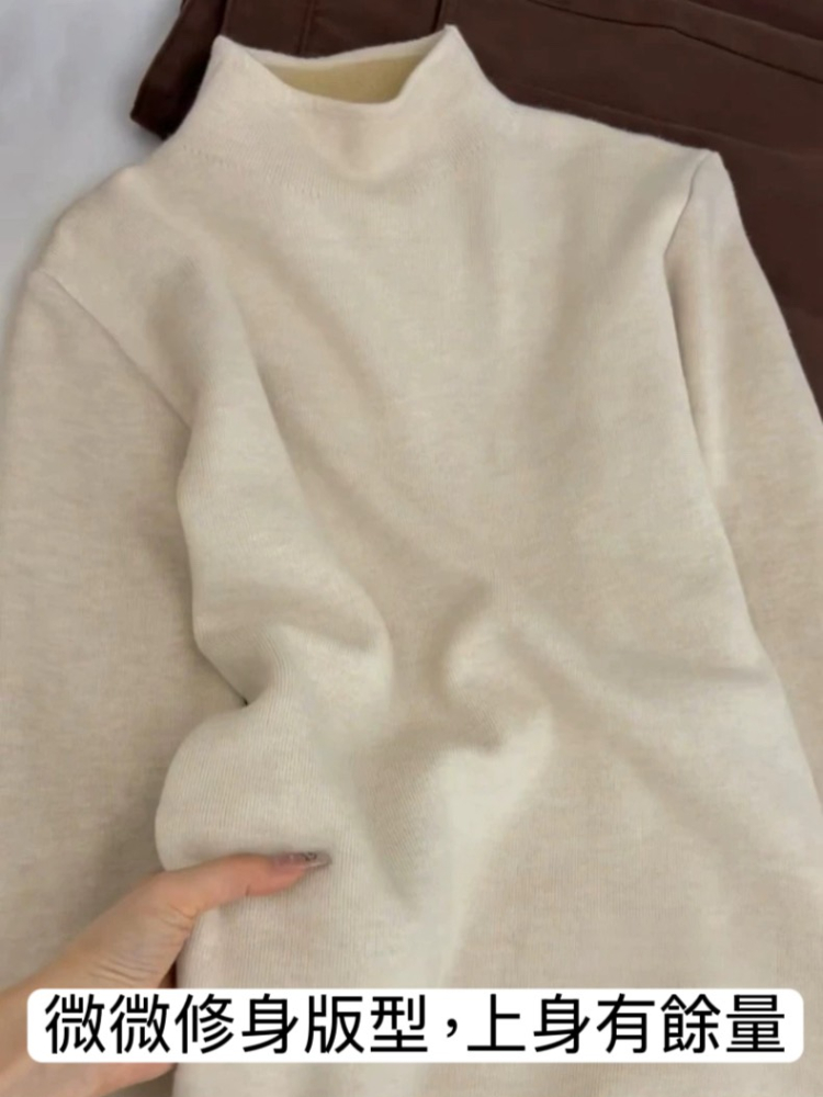 加絨款小立領針織舒適親膚上衣