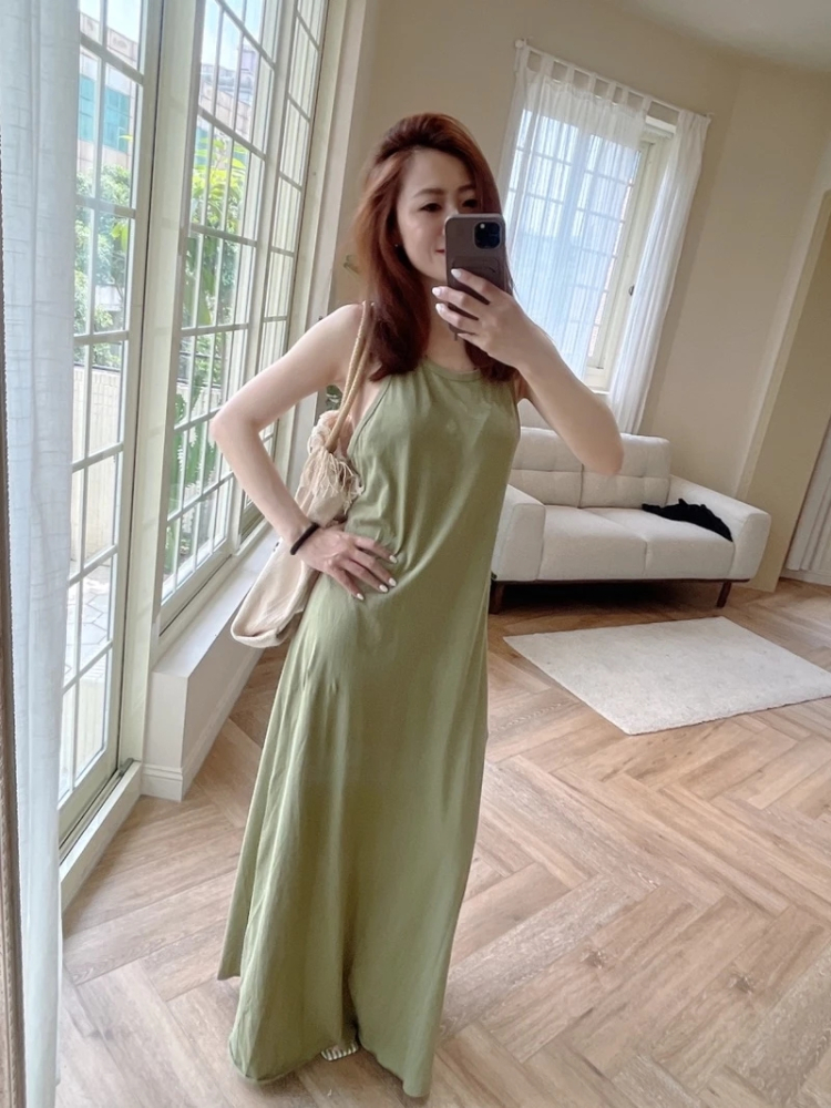 氣質女人味性感大挖背款超長洋裝